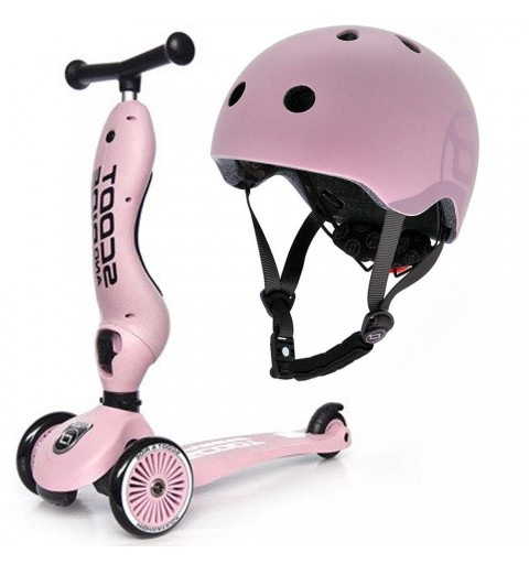 Scoot and Ride Highwaykick 1 - 2w1 Jeździk / Hulajnoga 1-5 Lat zestaw z kaskiem S-M | Rose